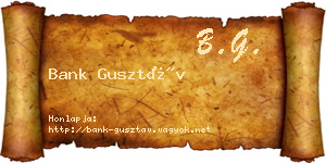 Bank Gusztáv névjegykártya