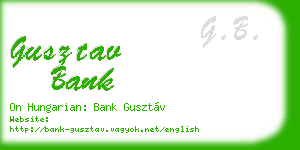 gusztav bank business card